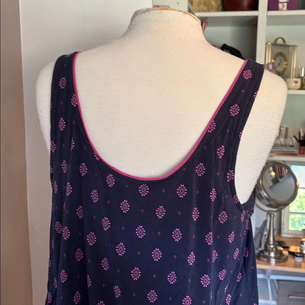 Soma Cool Nights Navy and Pink Patterned tank AND shorts New no tags - Picture 3 of 6
